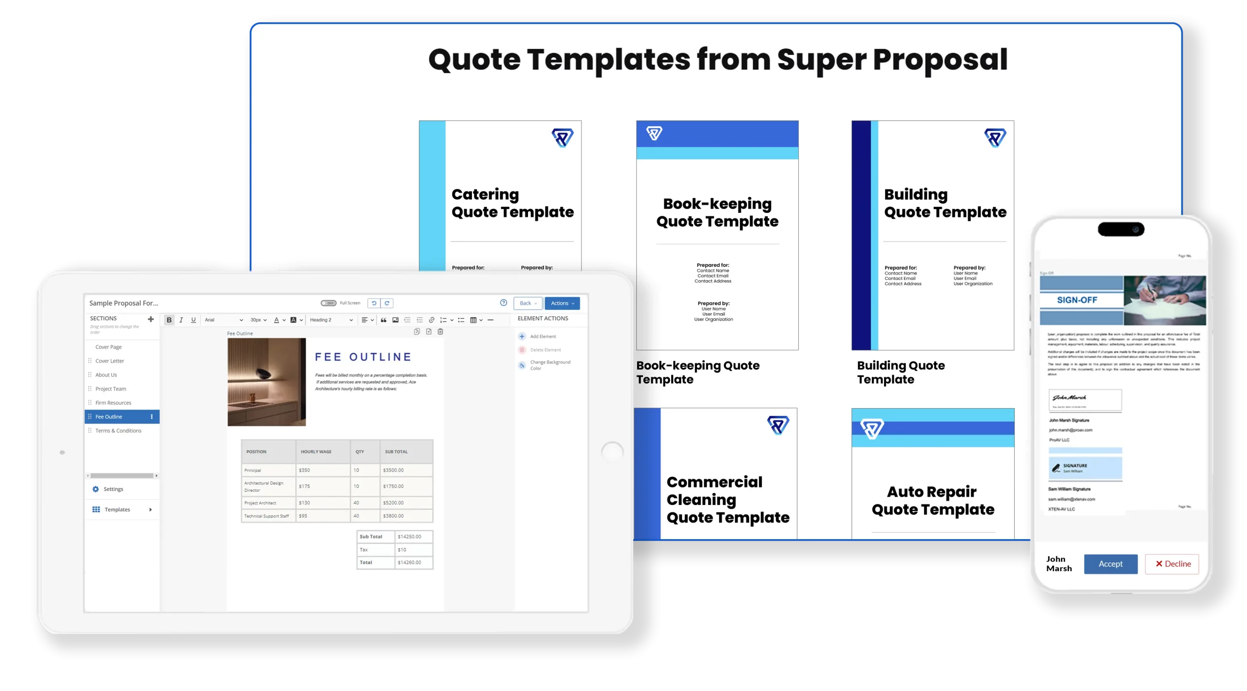 Quote template from superproposal