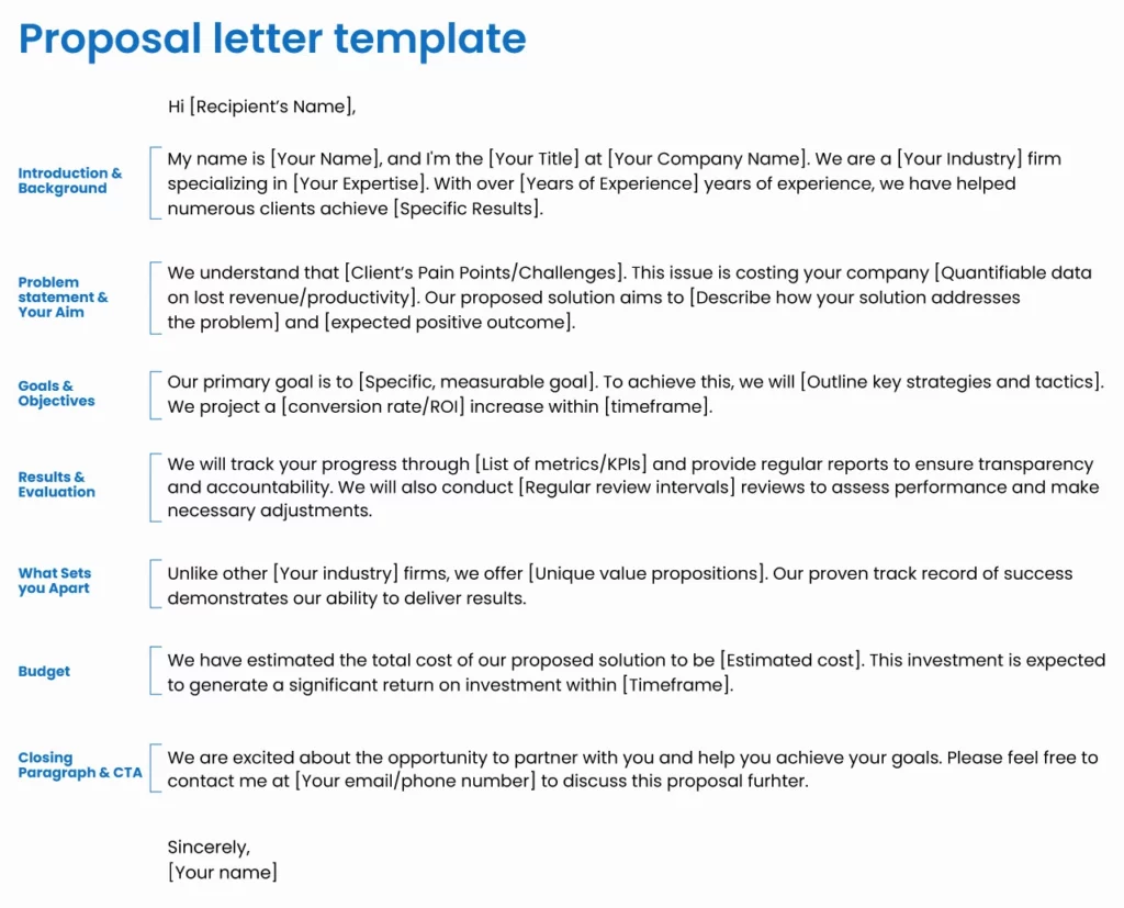 Proposal letter template