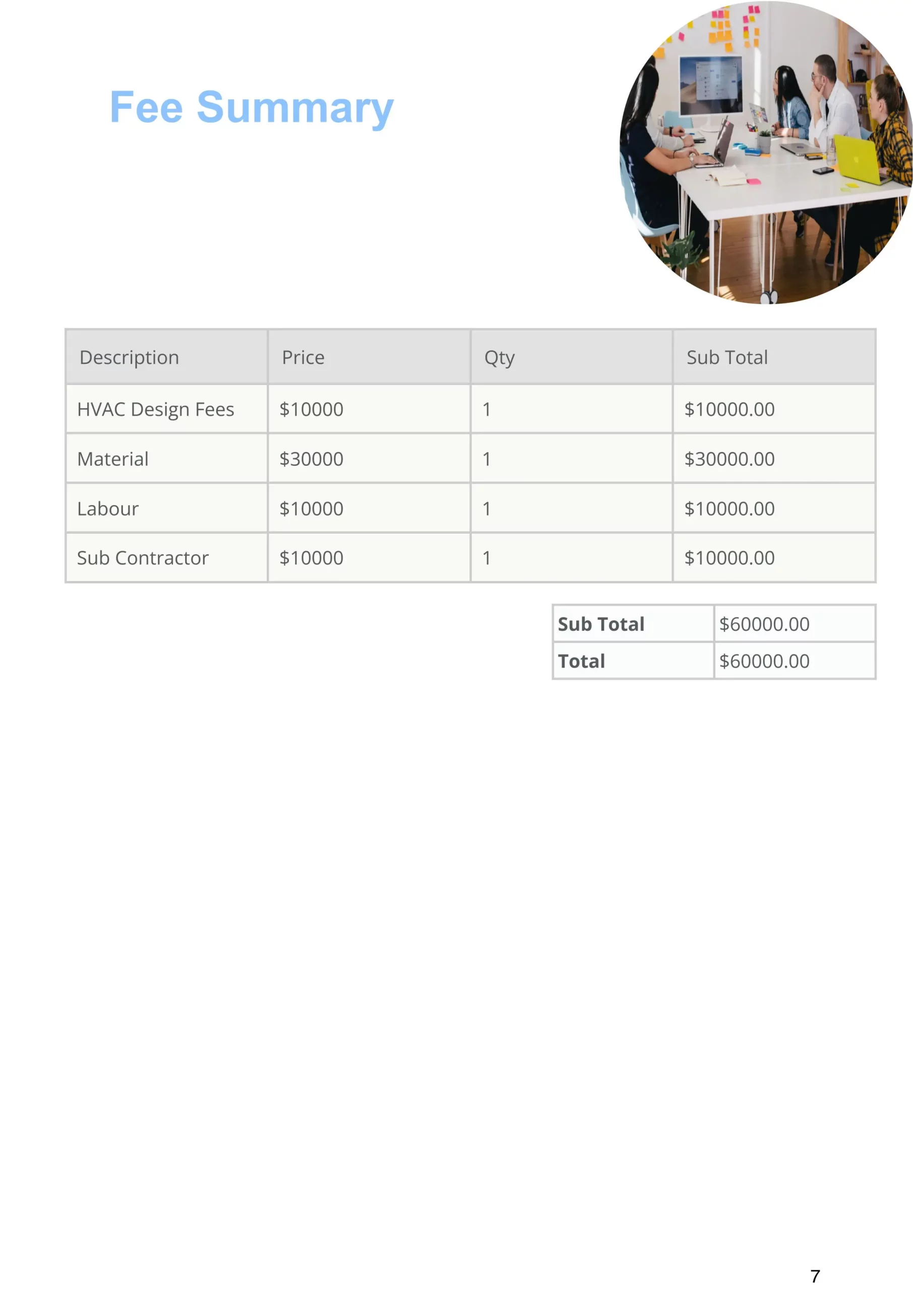 hvac proposal template free summary