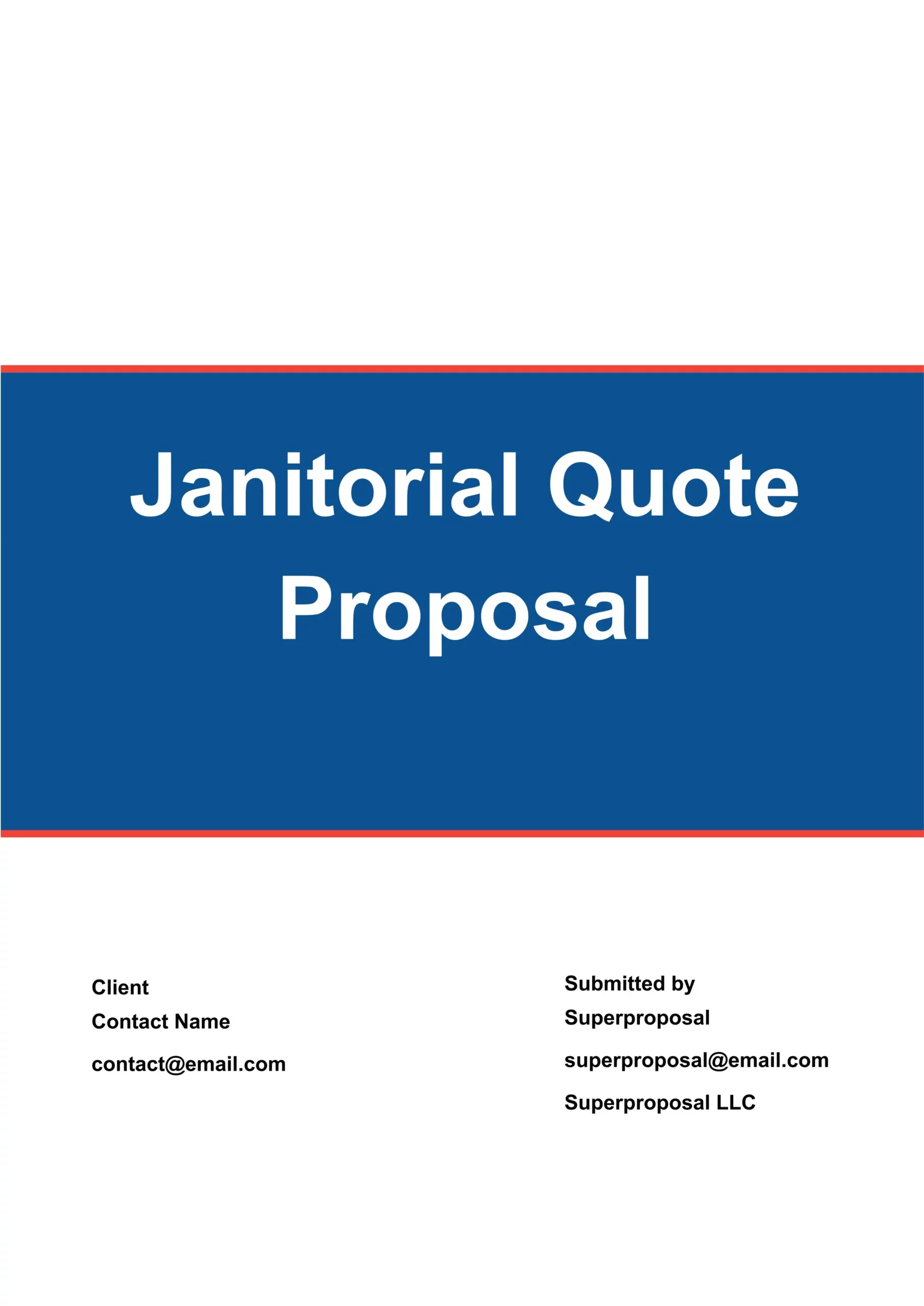 janitorial quote proposal template cover page scaled