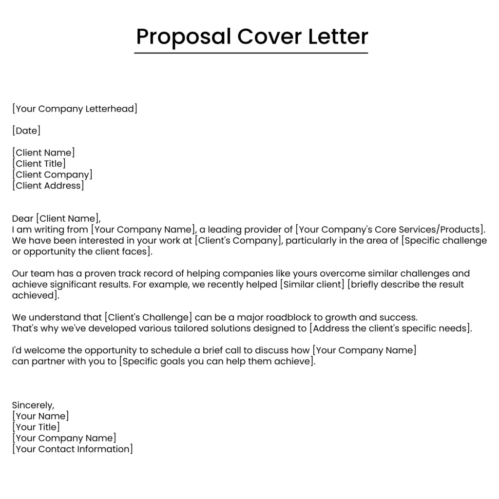 proposal cover letter