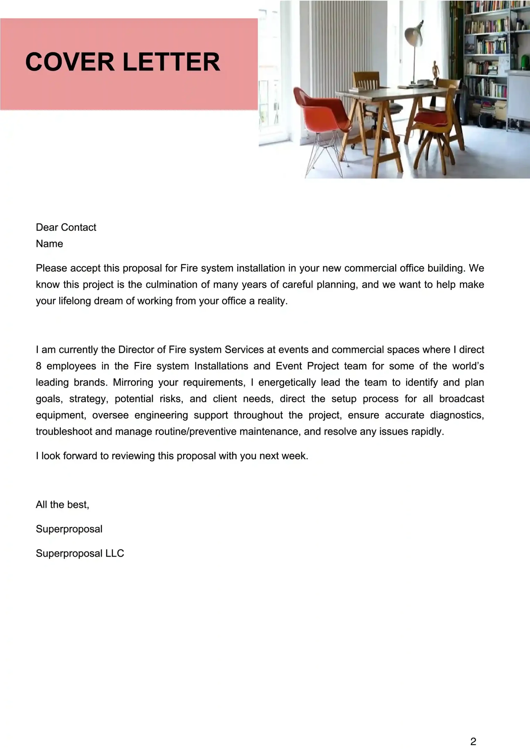 sales proposal template cover letter