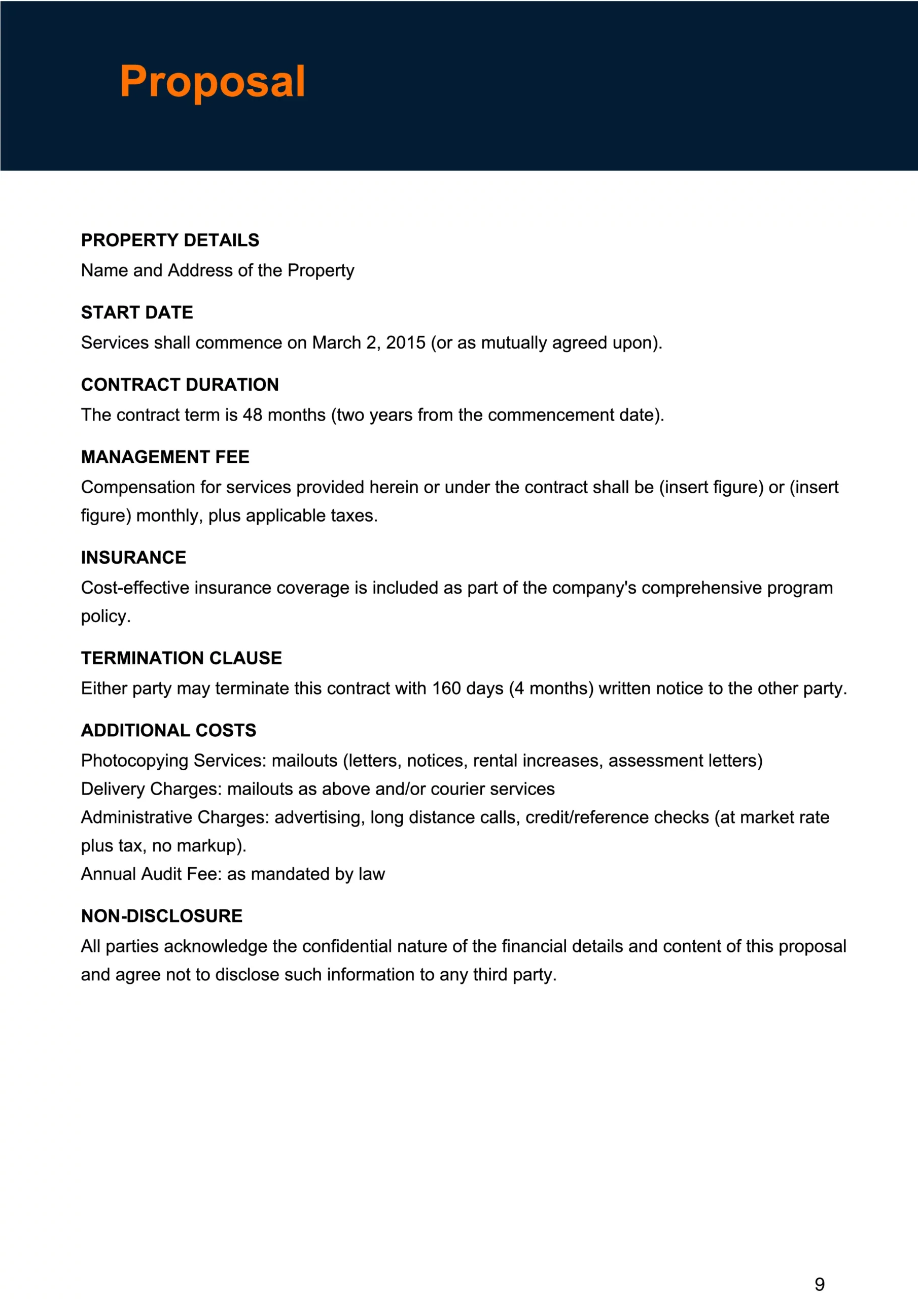 property management proposal