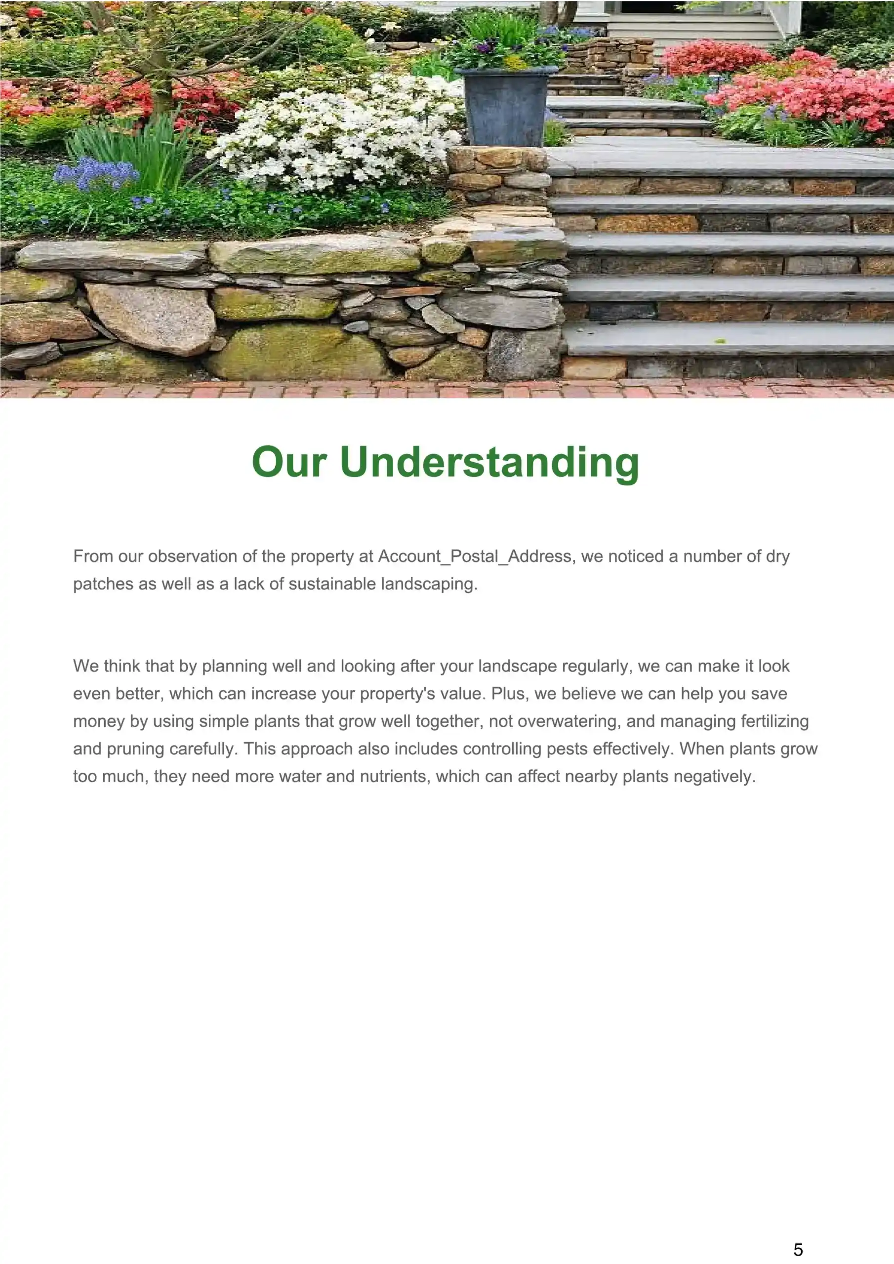 landscape proposal template our understanding