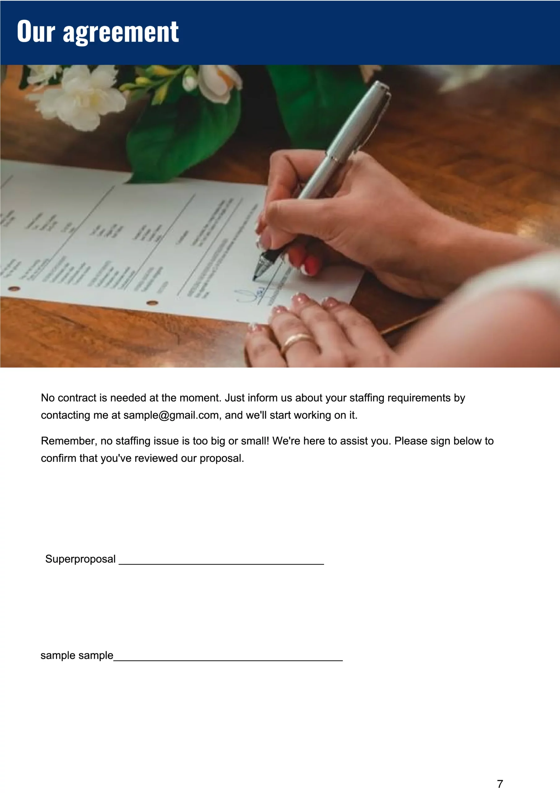 staffing agency proposal template our agreement