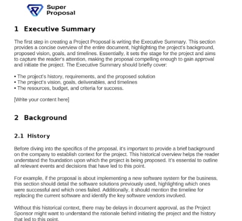 Project proposal template for Word