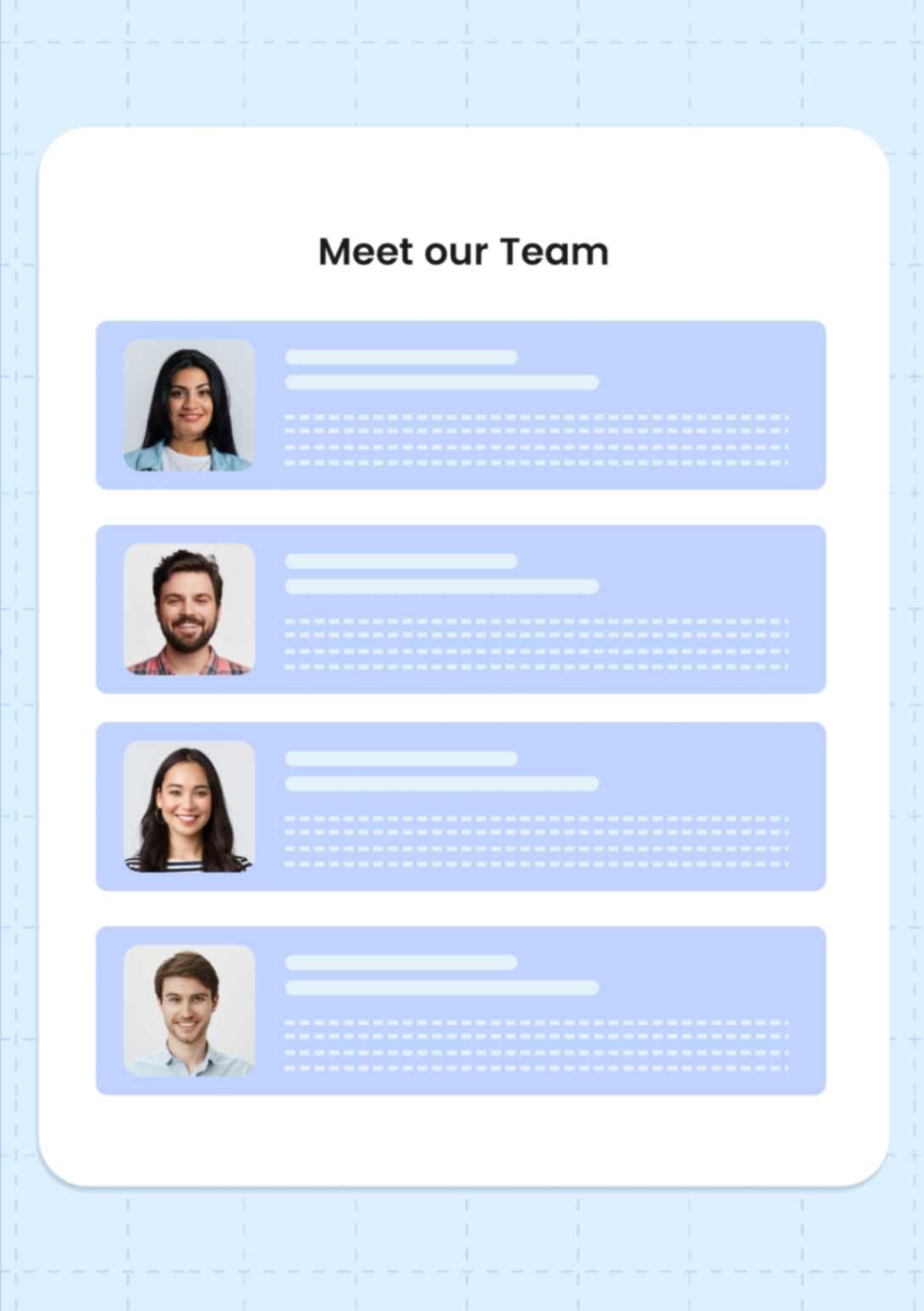 meet our team section in proposal